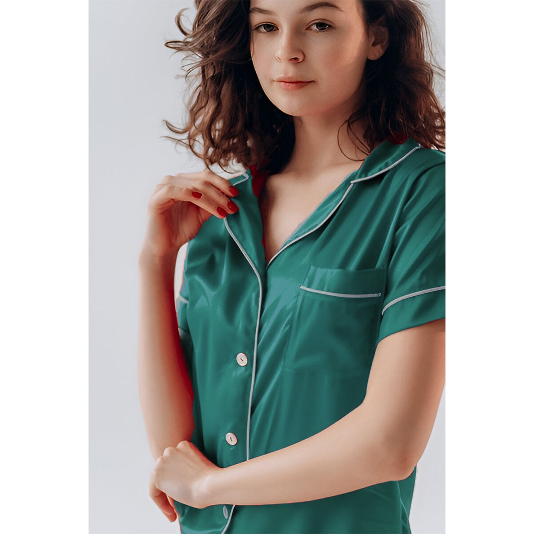 Sajiero Silk Set Sea Green - Smooth Weave