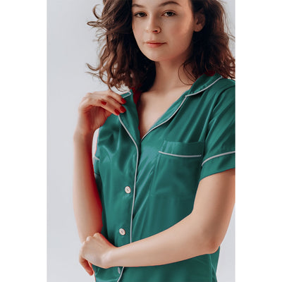 Sajiero Silk Set Sea Green - Smooth Weave
