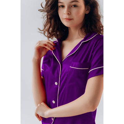 Sajiero Silk Set Purple - Smooth Weave