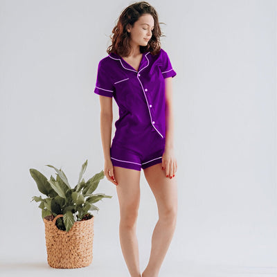 Sajiero Silk Set Purple - Smooth Weave